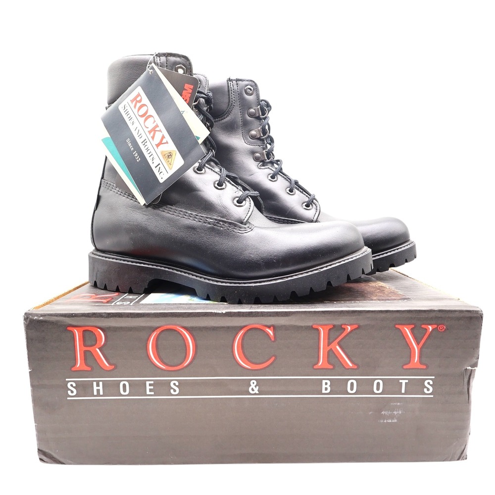 Rocky 1950 8" Collar Boot Mens 9.5 Black Leather Waterproof Insulated NIB